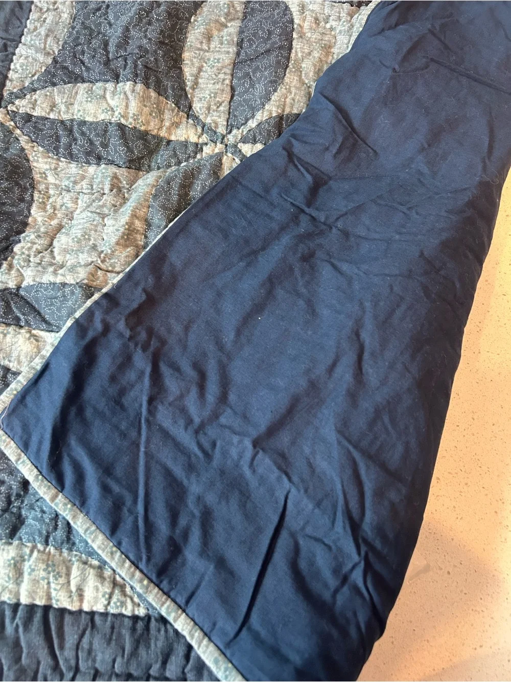 1 Pottery Barn Harper Patchwork EURO Pillow Sham Blue NWOT